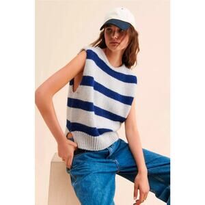 Bellerose for Anthropologie  Striped Sweater Vest. Made in Italy. Wool & Alpaca